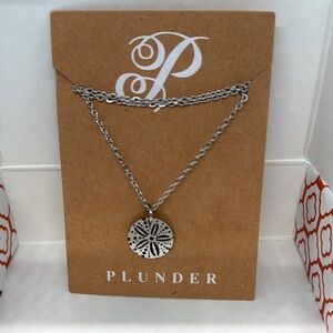 Plunder Silver Sand Dollar Necklace Collection Modern Minimalist Design